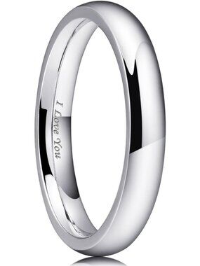 Stylish 316L Stainless Steel Wedding Band - Comfort Fit Promise Ring, 4-15 Size